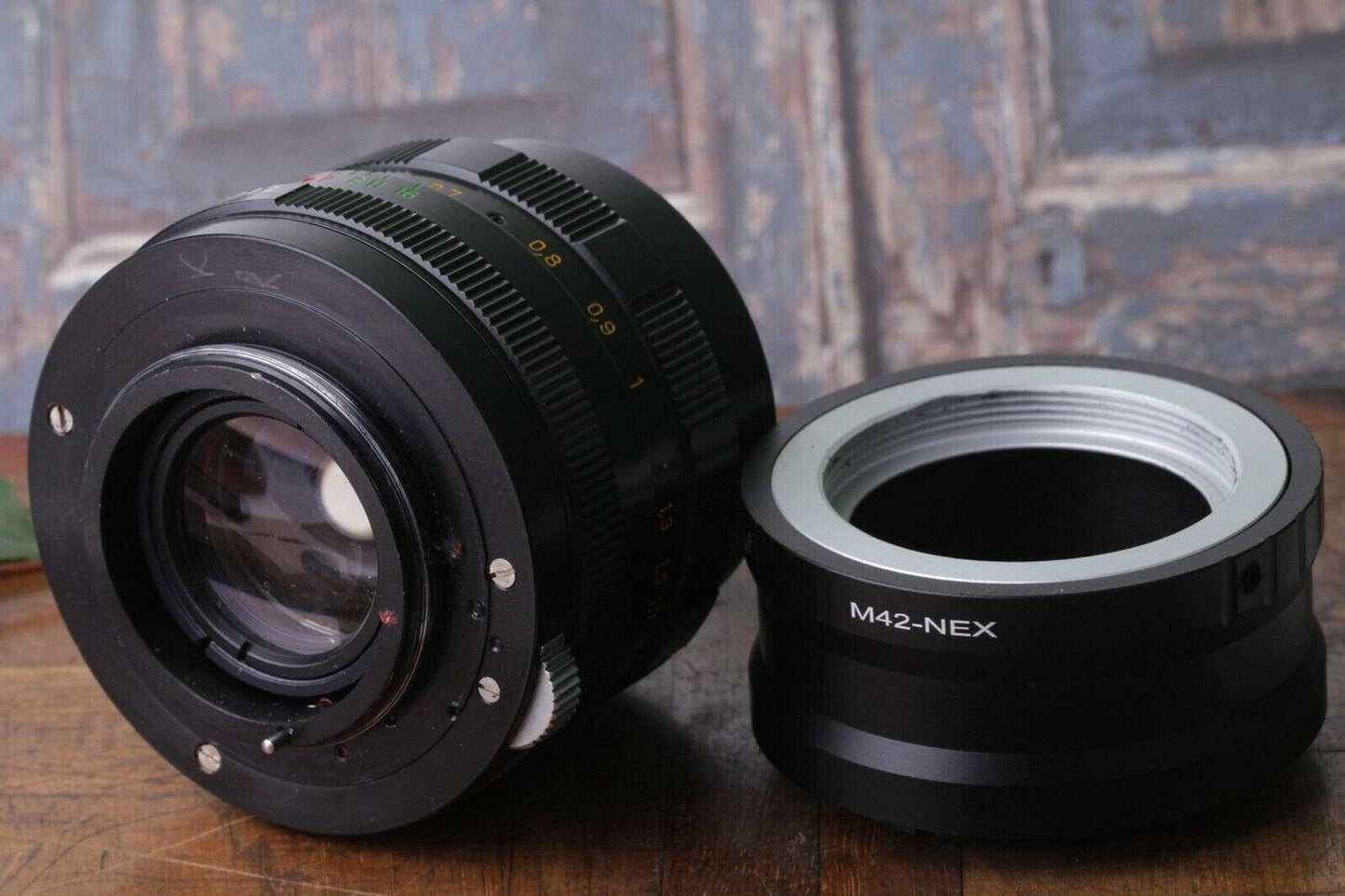 Helios 44M Soviet lens 58mm f/2 M42 Sony E mount, Sony NEX adaptor.