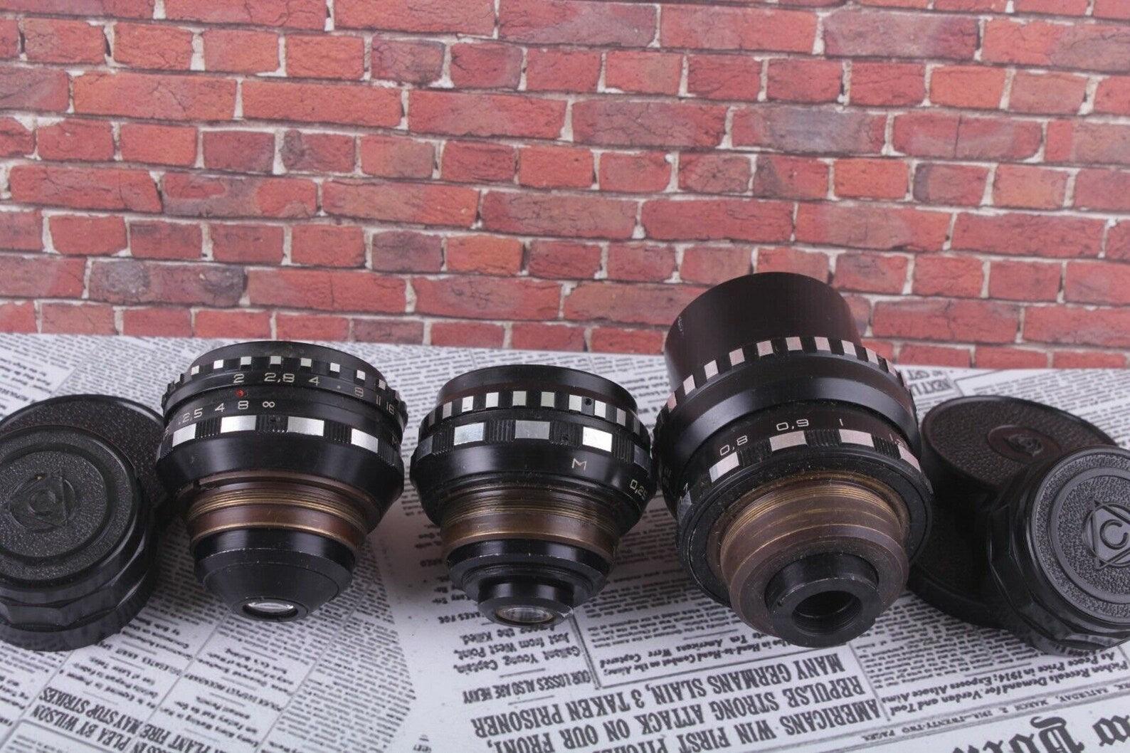Mir-11, Vega-7-1, BMPCC 3 Lenses Rare Old Soviet for Kiev-16U Camera Set