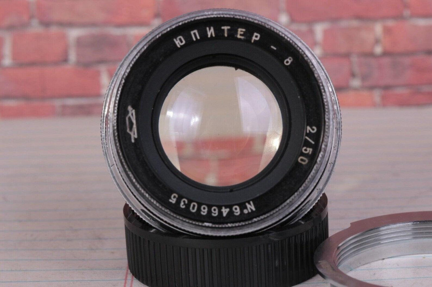 Jupiter-8 "RED P" 2/50mm Lens Leica Soviet M39 Sonnar and Leica Adapter
