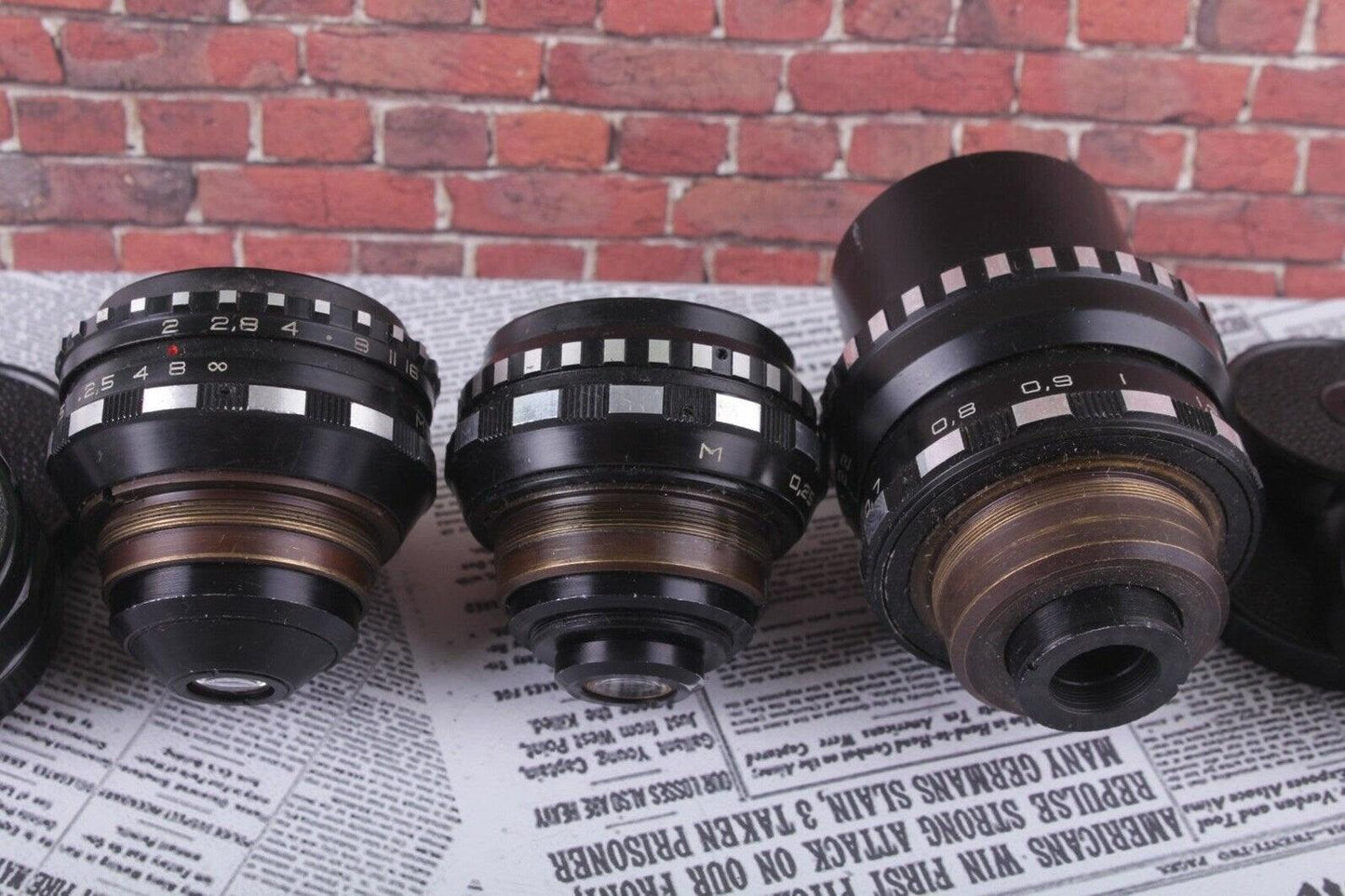 Mir-11, Vega-7-1, BMPCC 3 Lenses Rare Old Soviet for Kiev-16U Camera Set
