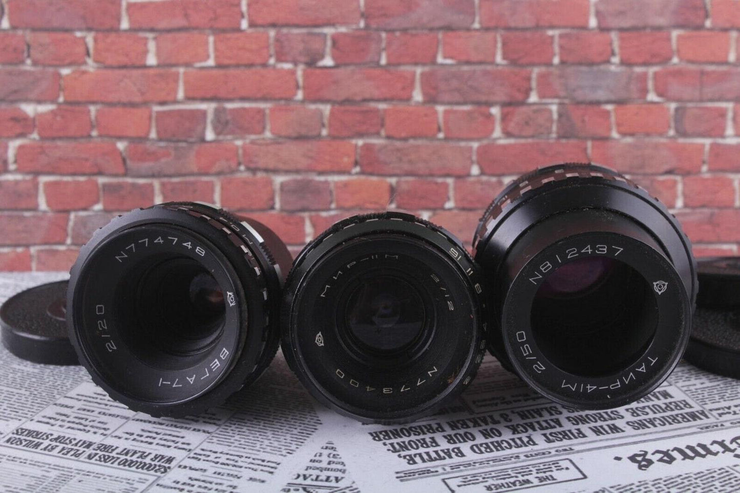Mir-11, Vega-7-1, BMPCC 3 Lenses Rare Old Soviet for Kiev-16U Camera Set