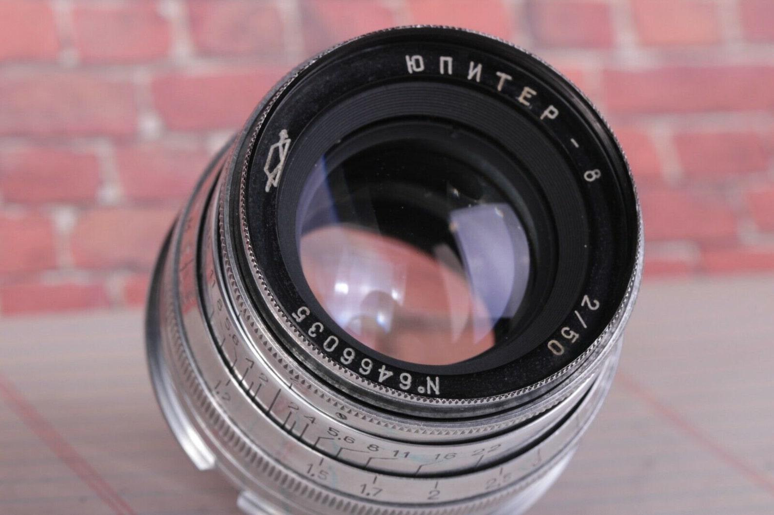 Jupiter-8 "RED P" 2/50mm Lens Leica Soviet M39 Sonnar and Leica Adapter