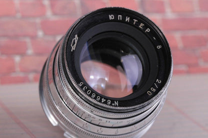 Jupiter-8 "RED P" 2/50mm Lens Leica Soviet M39 Sonnar and Leica Adapter