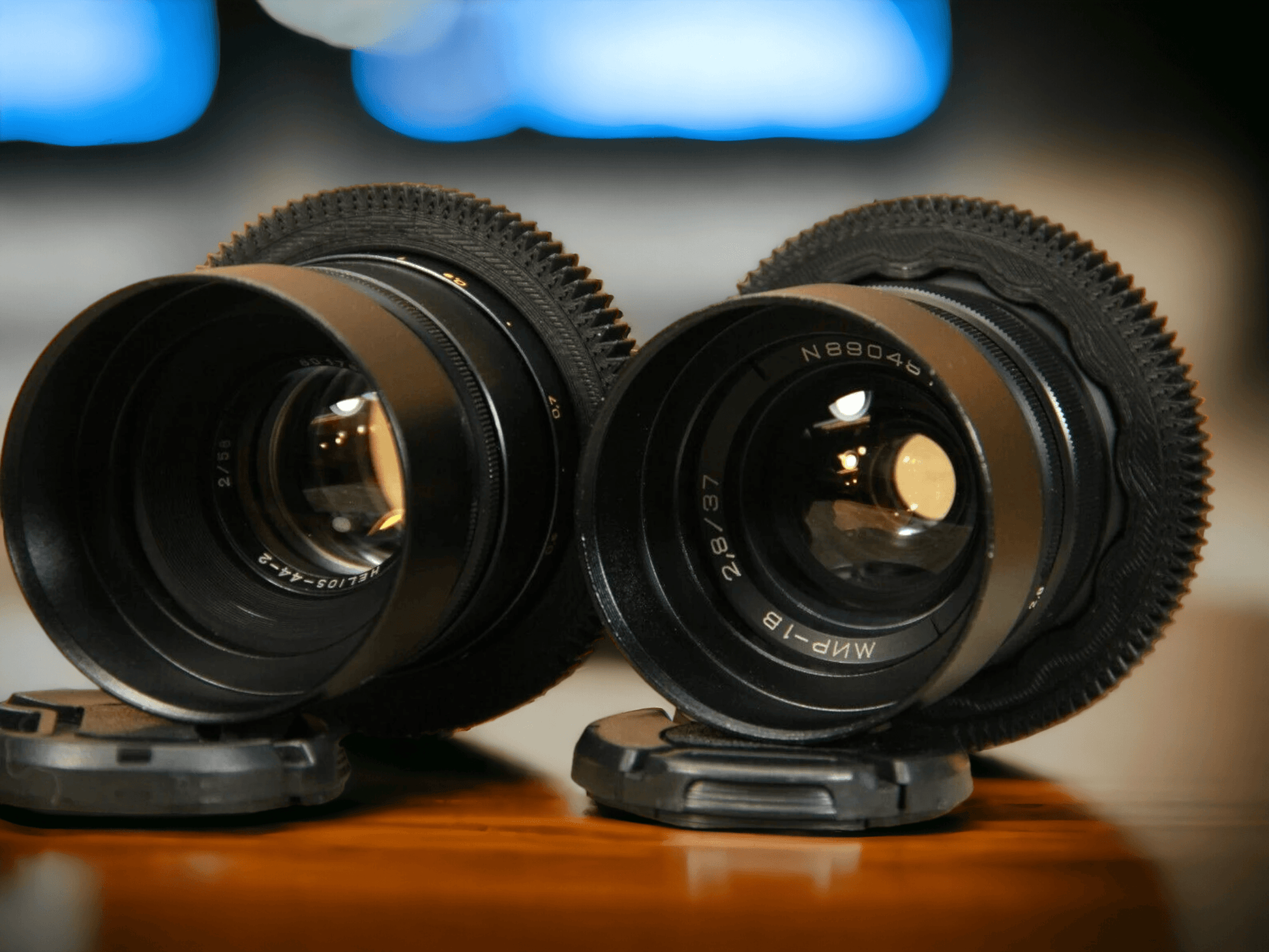 Soviet Lenses Set: Helios 44-2 58mm and Mir-1V 1B 37mm with any adaptor on your choice