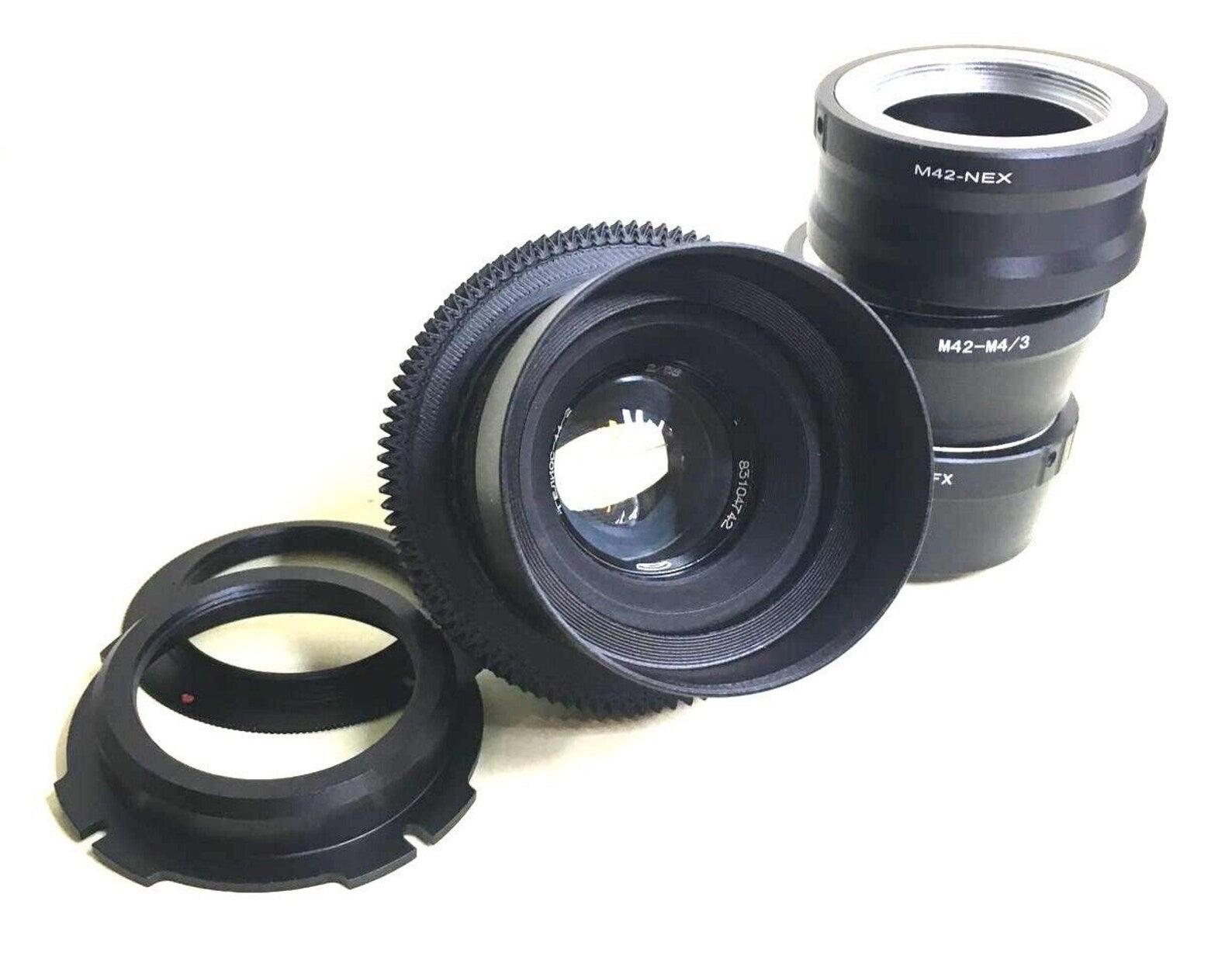 Anamorphic lens Helios 44-2 58mm f/2.0 Cine mod Canon EF mount, Sony NEX and more.