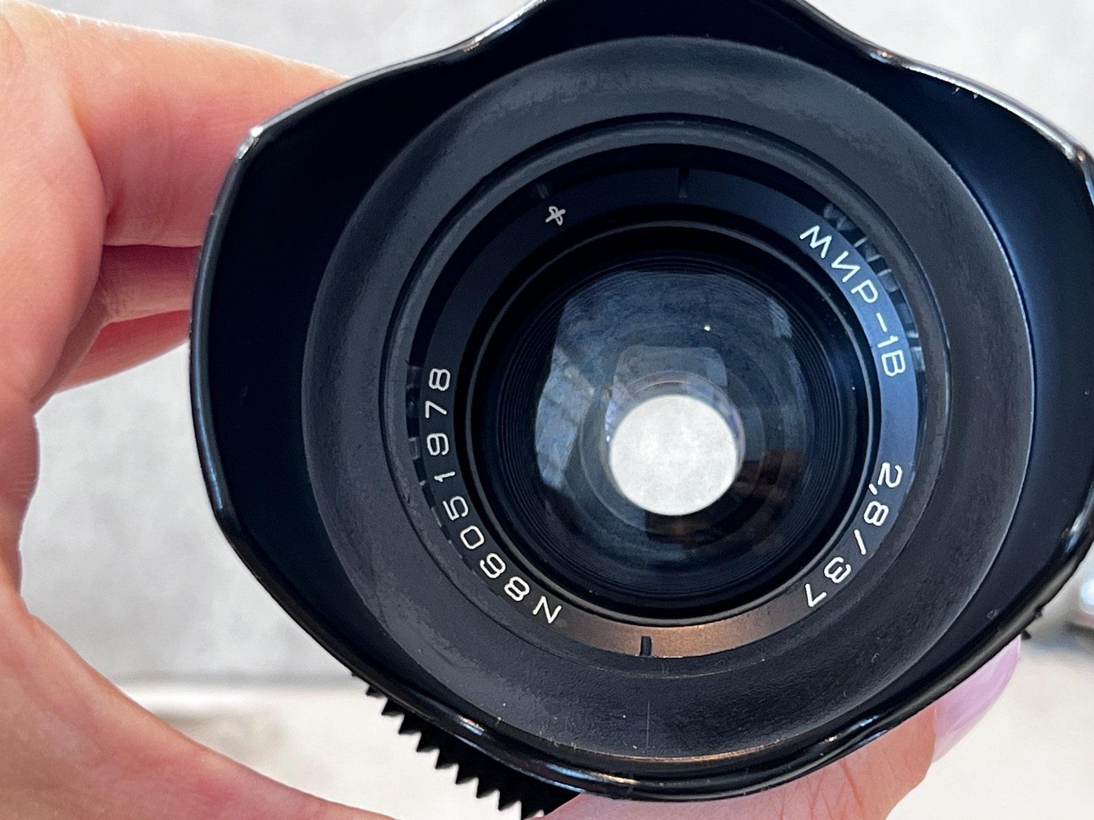 Mir-1B 1V 37mm f2.8 Wide Soviet USSR lens with any adaptor of your choice.