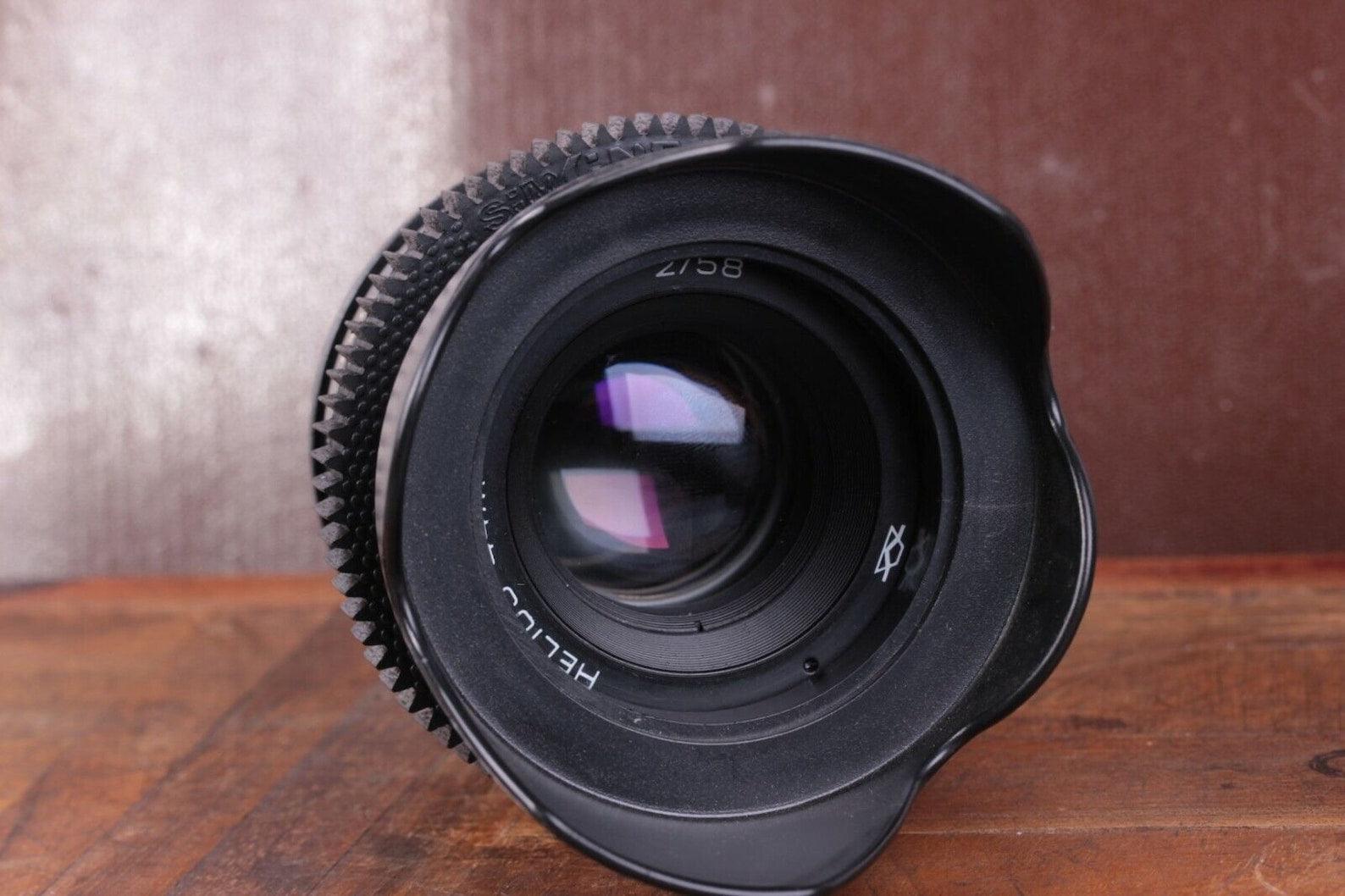 Helios 44M Soviet lens 58mm f/2 M42 mount Canon EF EOS adaptor.