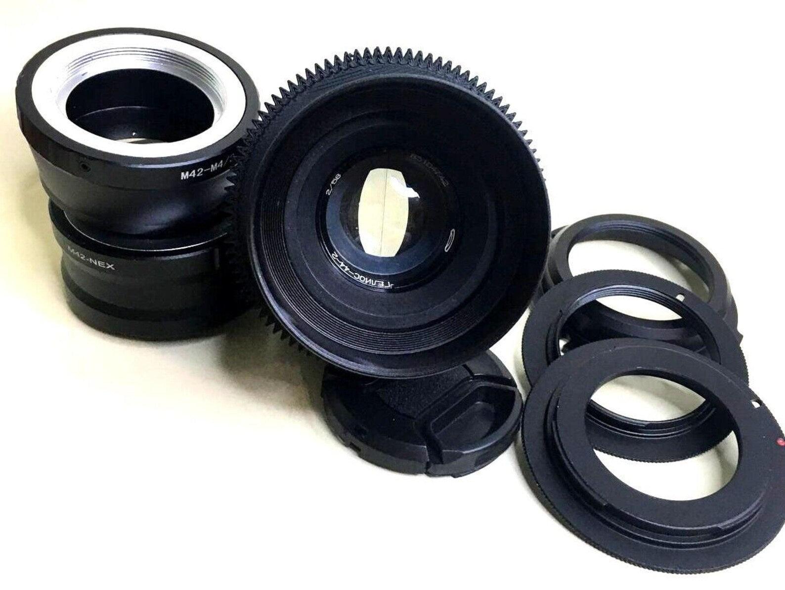 Anamorphic lens Helios 44-2 58mm f/2.0 Cine mod Canon EF mount, Sony NEX and more.