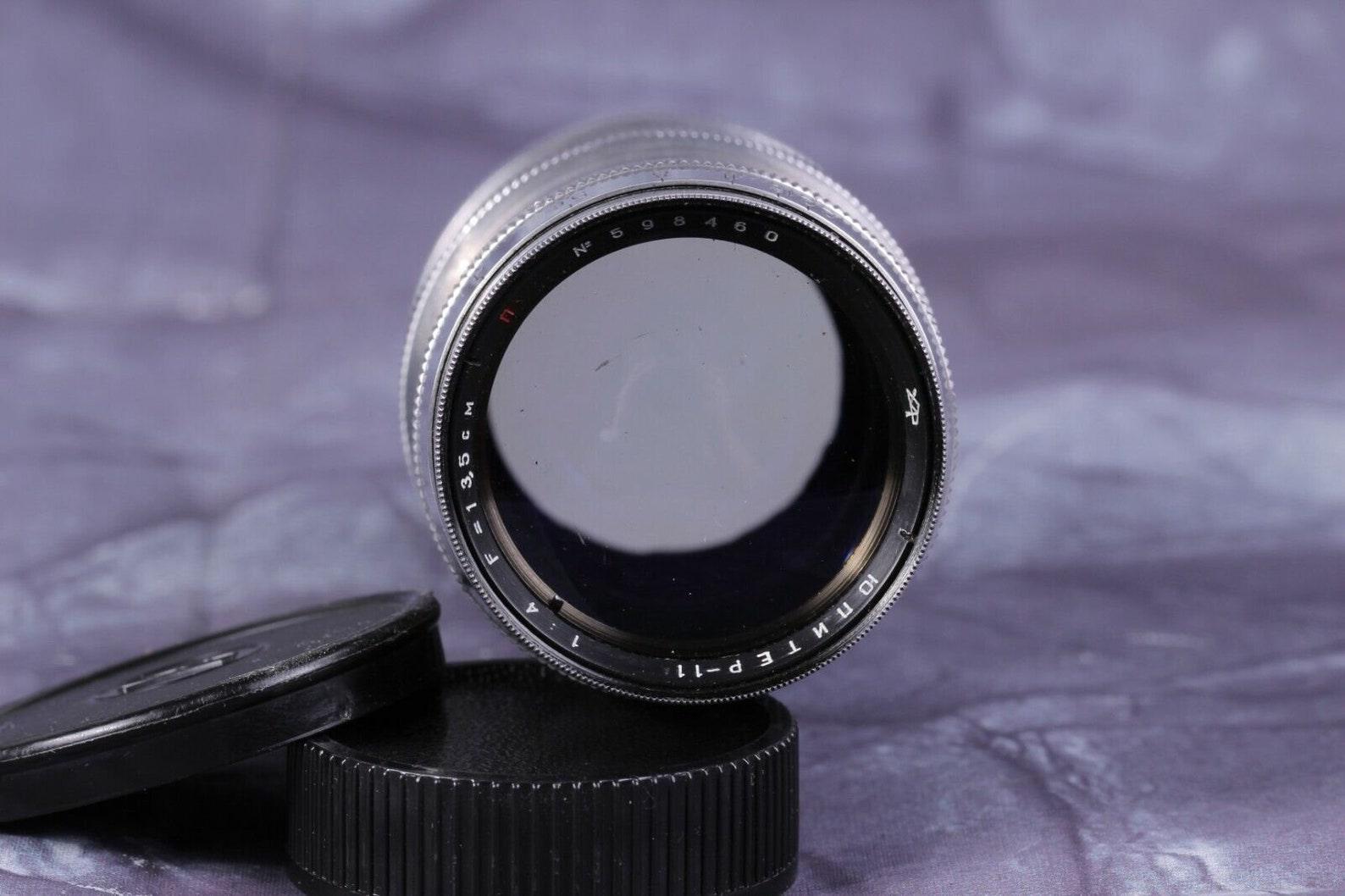 Wide Soviet lens Jupiter-11 1:4 F=135mm For Leica telephoto lens M39 Screw mount