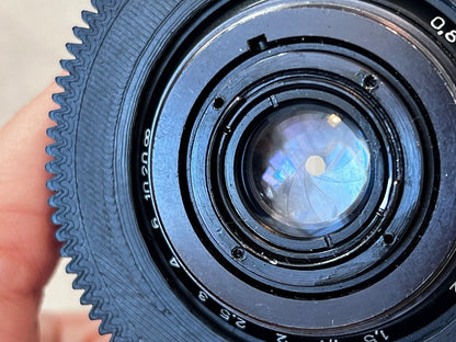 Mir-1B 1V 37mm f2.8 Wide Soviet USSR lens with any adaptor of your choice.
