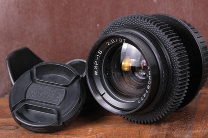 Anamorphic Mir-1B 1V 37mm f/2.8 Wide Soviet USSR lens with any adaptor of your choice.