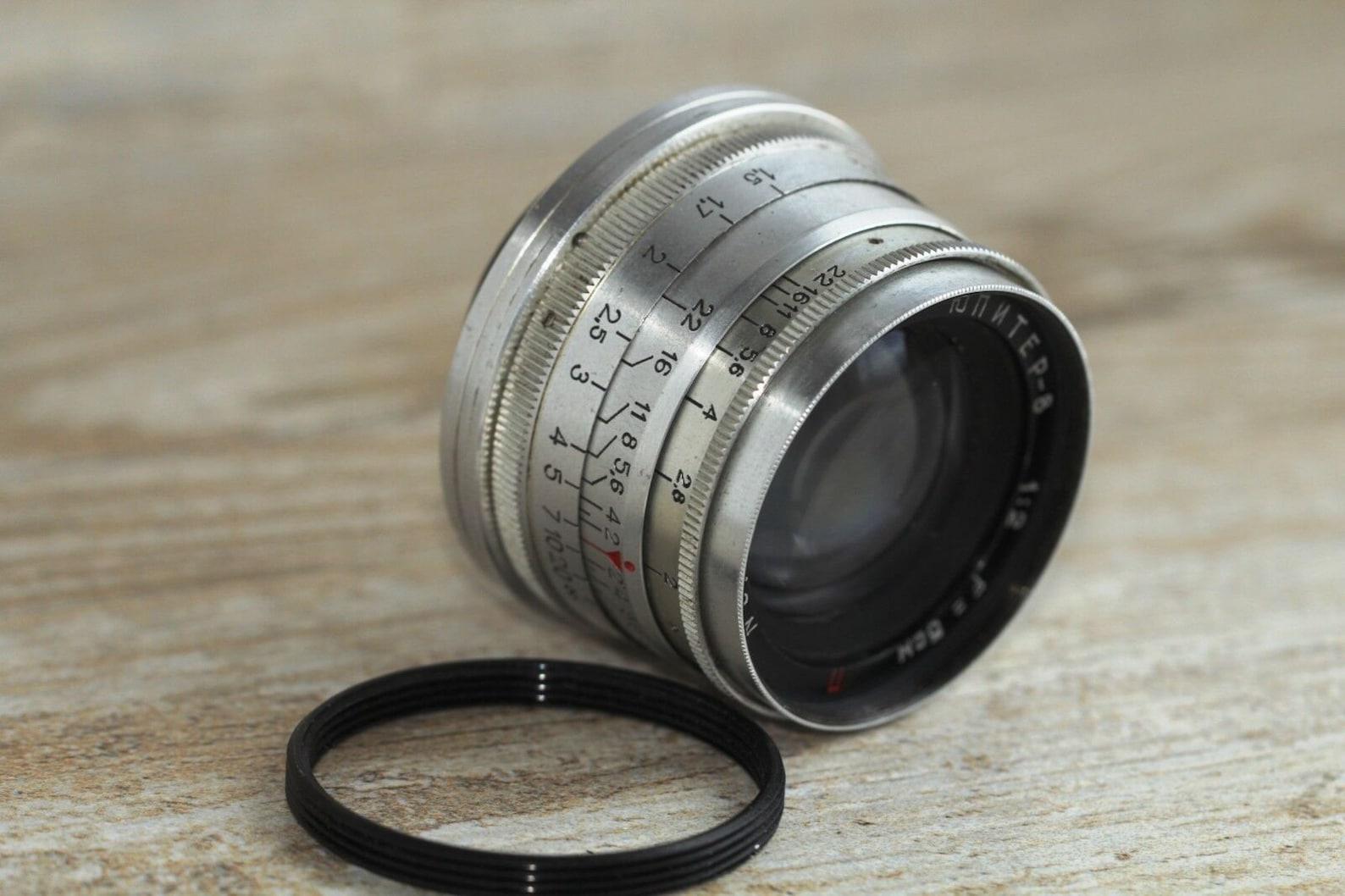 Jupiter-8 50mm Leica Lens USSR Soviet M39 Leica Screw Mount and Leica Adapter