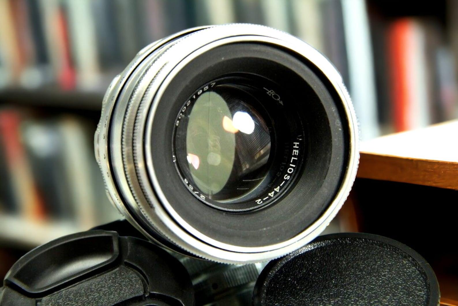Anamorphic Lens Helios 44-2 58mm Wine Mod Silver with any adaptor on your choice.