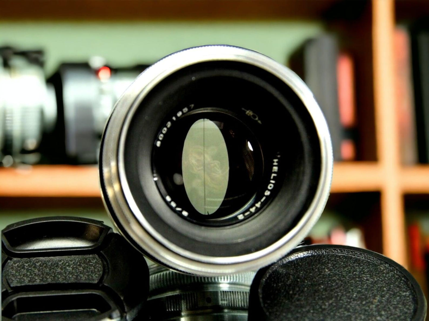 Anamorphic Lens Helios 44-2 58mm Wine Mod Silver with any adaptor on your choice.