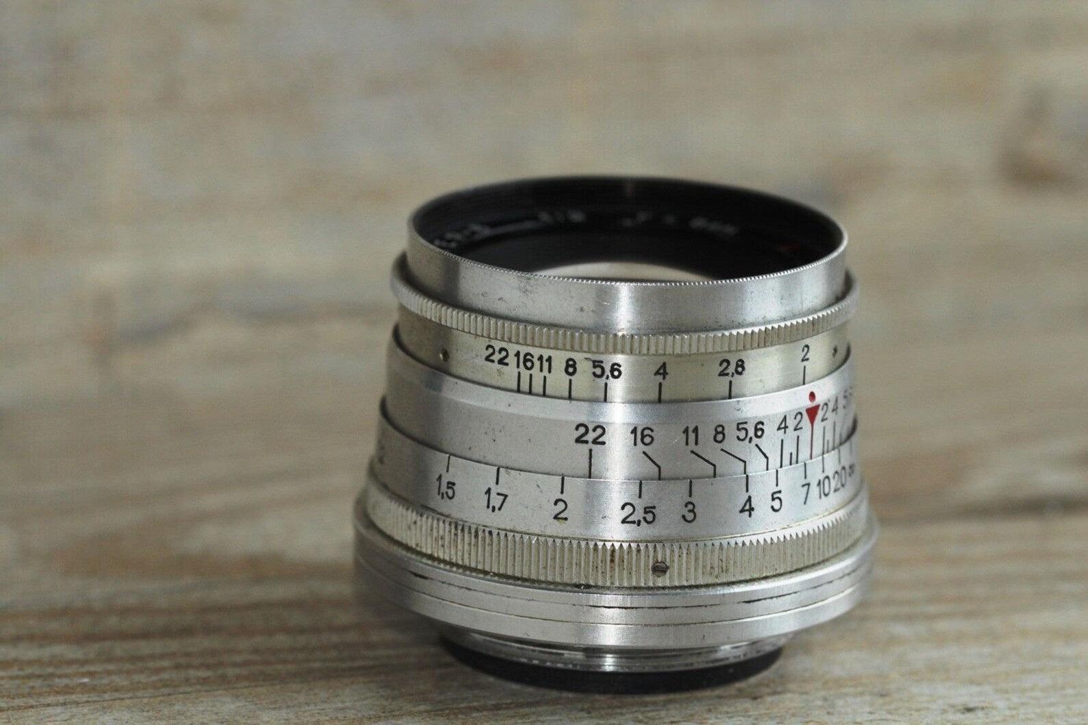 Jupiter-8 50mm Leica Lens USSR Soviet M39 Leica Screw Mount and Leica Adapter