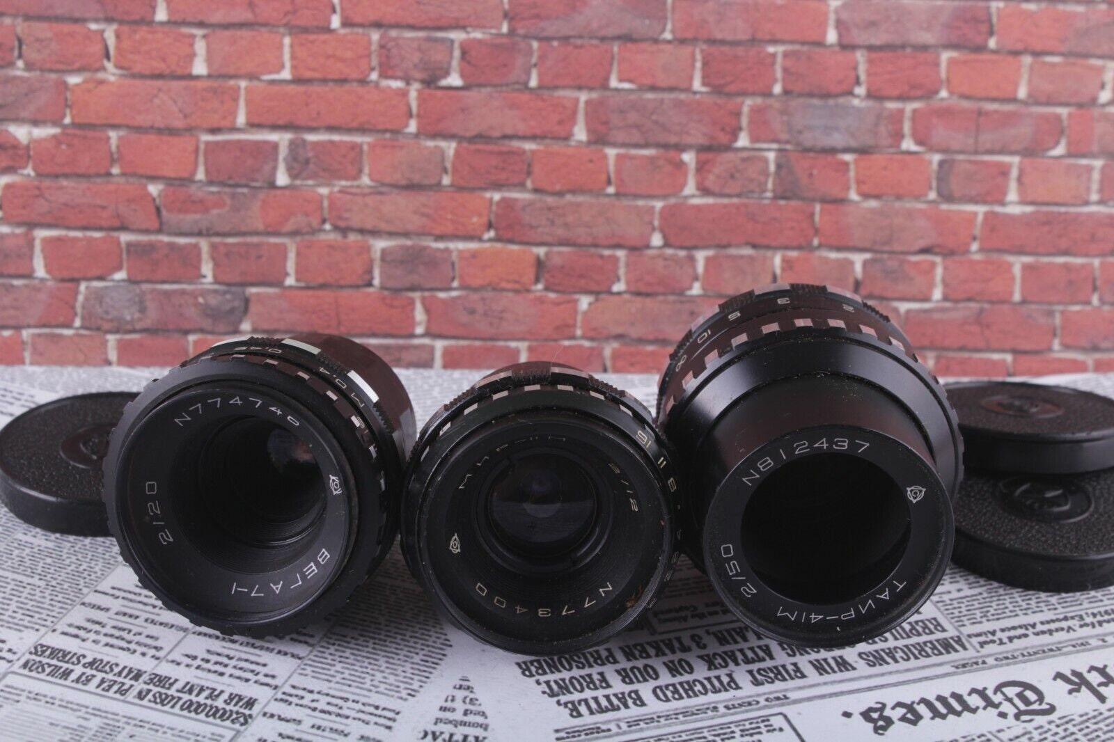 Mir-11, Vega-7-1, BMPCC 3 Lenses Rare Old Soviet for Kiev-16U Camera Set