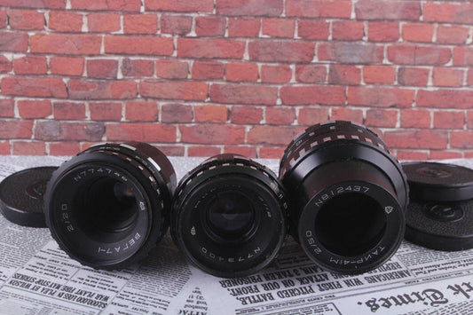 Mir-11, Vega-7-1, BMPCC 3 Lenses Rare Old Soviet for Kiev-16U Camera Set