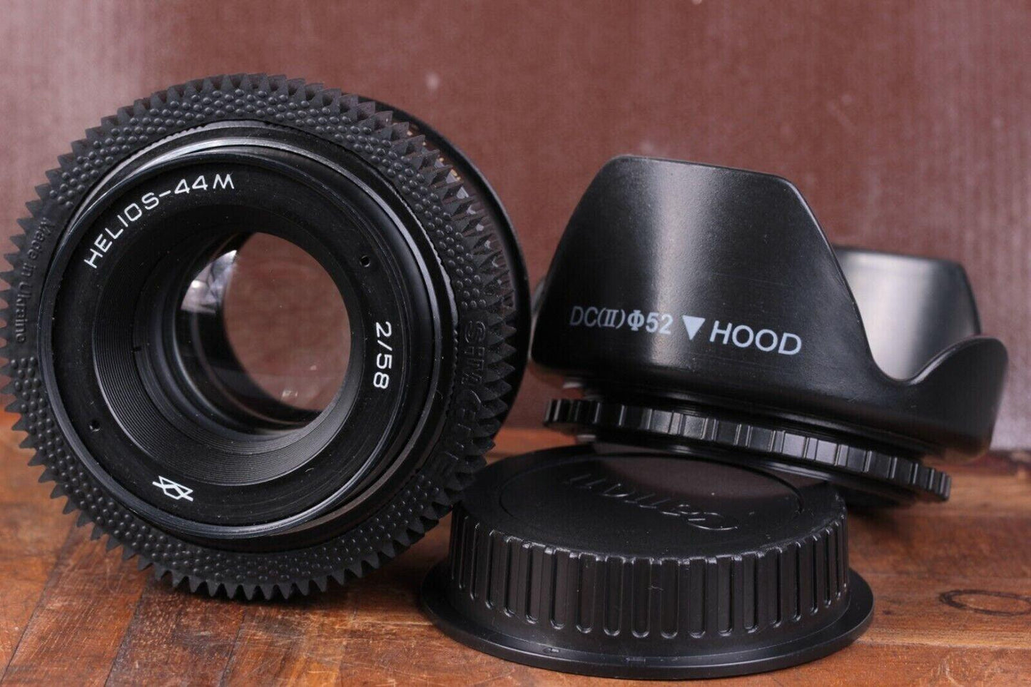 Helios 44M Soviet lens 58mm f/2 M42 mount Canon EF EOS adaptor.