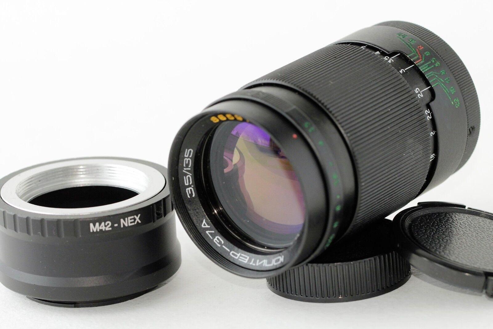 Wide Soviet Jupiter-37A Lens 135mm f/3.5 M42 Adapter SONY NEX E mount
