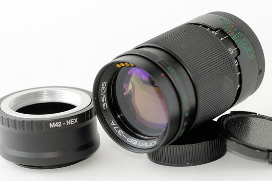 Wide Soviet Jupiter-37A Lens 135mm f/3.5 M42 Adapter SONY NEX E mount
