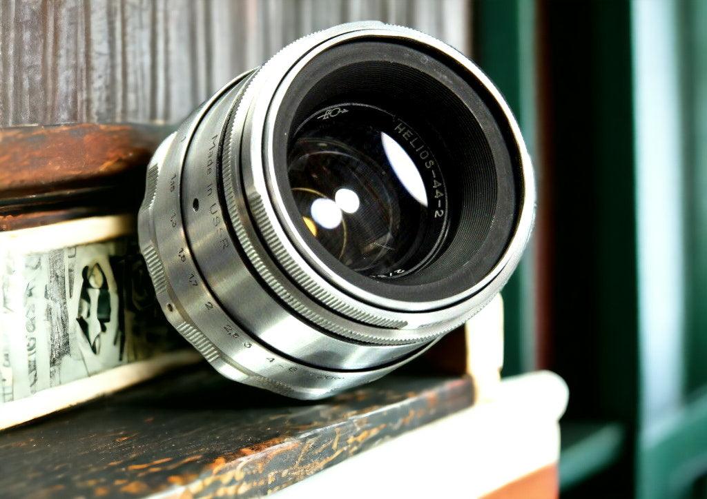 Anamorphic Lens Helios 44-2 58mm Wine Mod Silver with any adaptor on your choice.