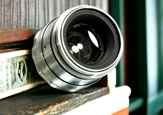 Anamorphic Lens Helios 44-2 58mm Wine Mod Silver with any adaptor on your choice.